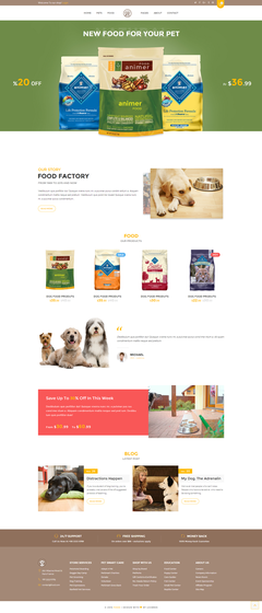 Animer 基于Bootstrap的寵物食品電商模板，打造專業狗糧商城